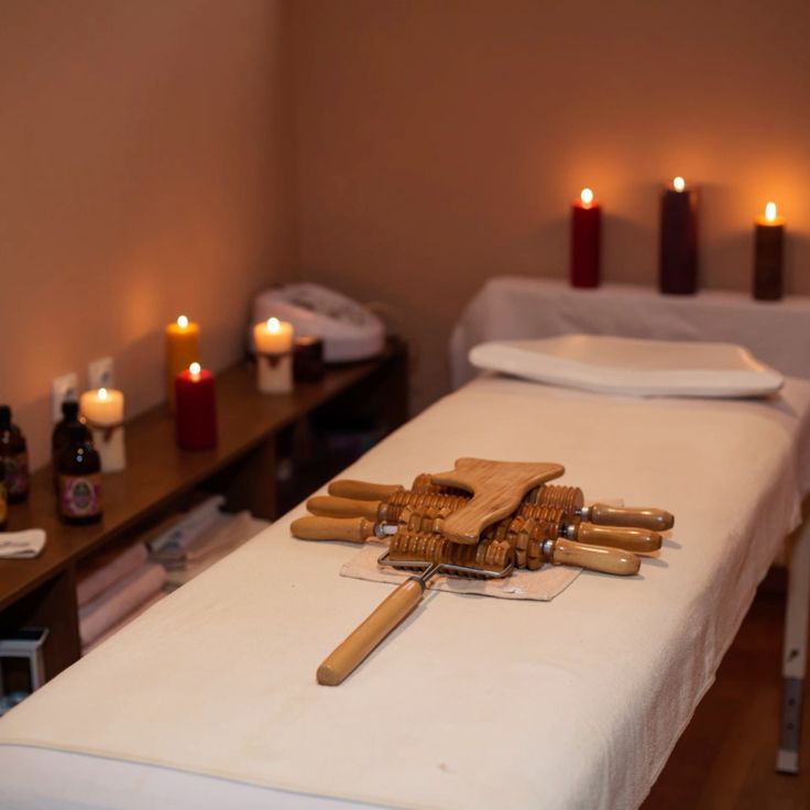 Massage bed with full equipment